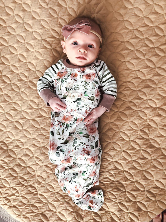 Custom Rib Knit Baby Gown